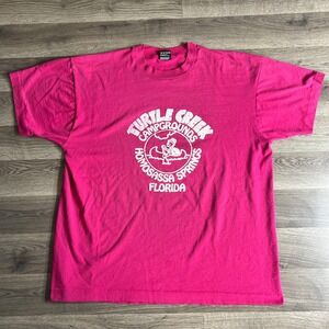 VTG Turtle Creek Campgrounds T‎ Shirt Mens XL Fuchsia Florida Vacation Tee BEST